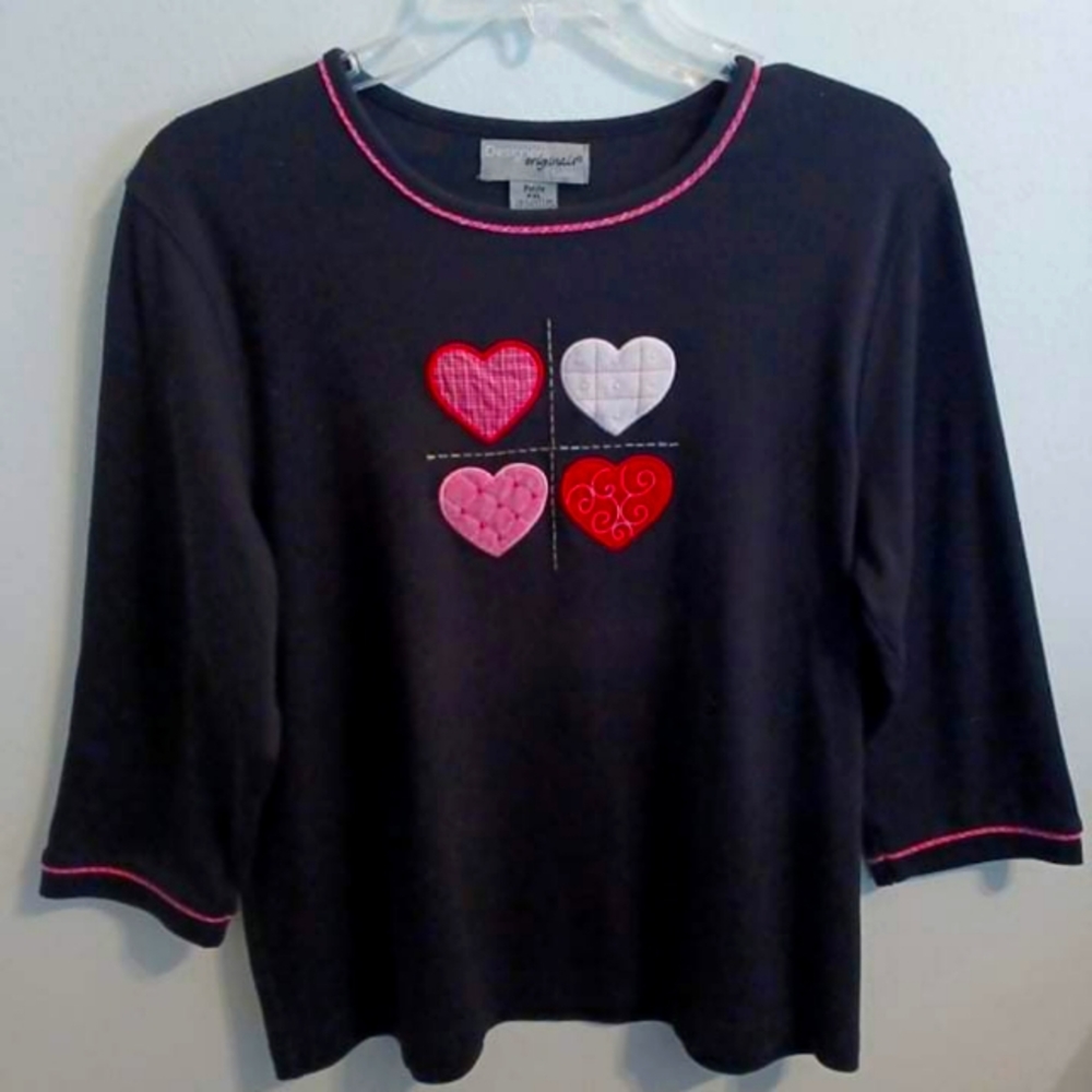 Designers Originals Studio Women’s Pullover Shirt 3/4 Sleeve Size L Color Black